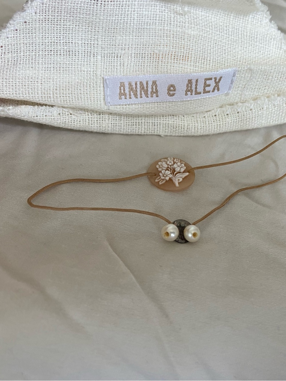 Ana E Alex Delicate Shell Cameo Portrait Silk Cord Bracelet with Pearl Detail